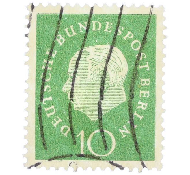 Почтовая марка 10 пфеннигов 1959 года Западная Германия (ФРГ) «Теодор Хойс» (Артикул: T11-37065) — Фото №1