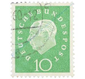 Почтовая марка 10 пфеннигов 1959 года Западная Германия (ФРГ) «Теодор Хойс» — Фото №1