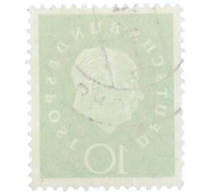 Почтовая марка 10 пфеннигов 1959 года Западная Германия (ФРГ) «Теодор Хойс» — Фото №2