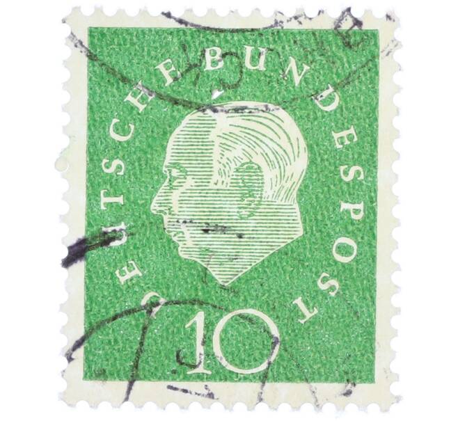 Почтовая марка 10 пфеннигов 1959 года Западная Германия (ФРГ) «Теодор Хойс» (Артикул: T11-37069) — Фото №1