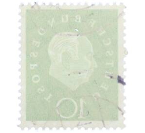 Почтовая марка 10 пфеннигов 1959 года Западная Германия (ФРГ) «Теодор Хойс» — Фото №2