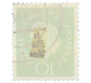 Почтовая марка 10 пфеннигов 1959 года Западная Германия (ФРГ) «Теодор Хойс» — Фото №2