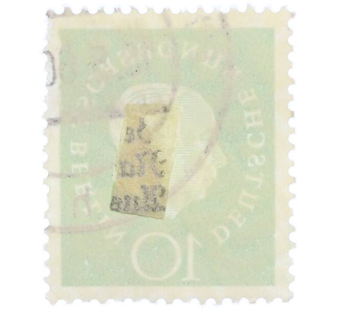 Почтовая марка 10 пфеннигов 1959 года Западная Германия (ФРГ) «Теодор Хойс» (Артикул: T11-37070) — Фото №2