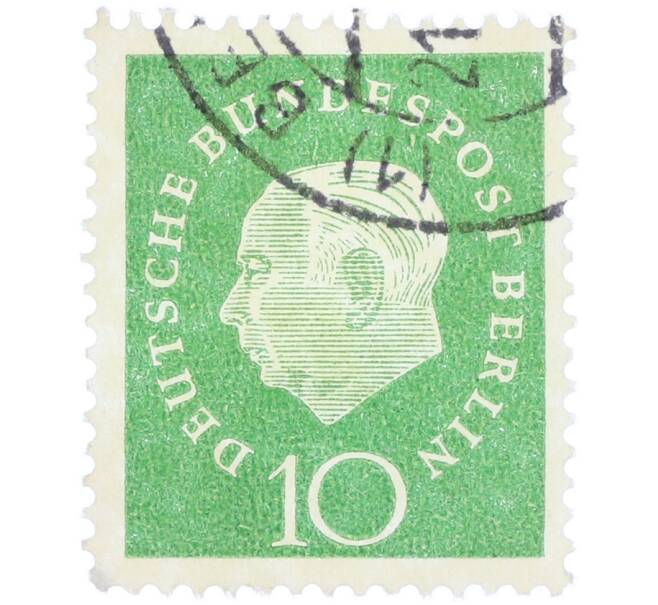Почтовая марка 10 пфеннигов 1959 года Западная Германия (ФРГ) «Теодор Хойс» (Артикул: T11-37073) — Фото №1