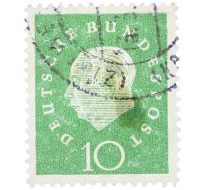 Почтовая марка 10 пфеннигов 1959 года Западная Германия (ФРГ) «Теодор Хойс» — Фото №1