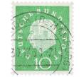 Почтовая марка 10 пфеннигов 1959 года Западная Германия (ФРГ) «Теодор Хойс» (Артикул: T11-37077) — Фото №1