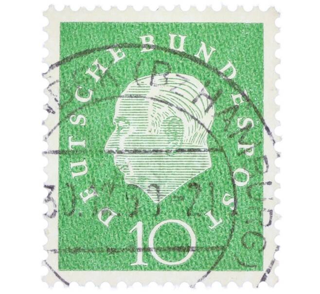 Почтовая марка 10 пфеннигов 1959 года Западная Германия (ФРГ) «Теодор Хойс» (Артикул: T11-37077) — Фото №1