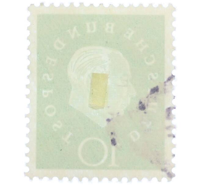 Почтовая марка 10 пфеннигов 1959 года Западная Германия (ФРГ) «Теодор Хойс» (Артикул: T11-37078) — Фото №2