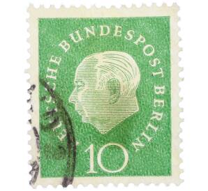 Почтовая марка 10 пфеннигов 1959 года Западная Германия (ФРГ) «Теодор Хойс» — Фото №1