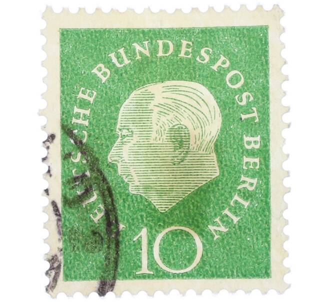 Почтовая марка 10 пфеннигов 1959 года Западная Германия (ФРГ) «Теодор Хойс» (Артикул: T11-37079) — Фото №1