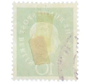 Почтовая марка 10 пфеннигов 1959 года Западная Германия (ФРГ) «Теодор Хойс» — Фото №2