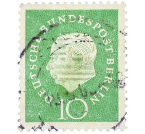 Почтовая марка 10 пфеннигов 1959 года Западная Германия (ФРГ) «Теодор Хойс» — Фото №1