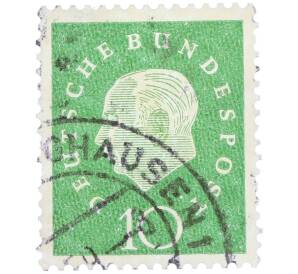 Почтовая марка 10 пфеннигов 1959 года Западная германия (ФРГ) «Теодор Хойс» — Фото №1