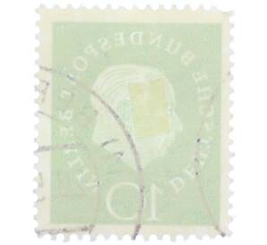 Почтовая марка 10 пфеннигов 1959 года Западная Германия (ФРГ) «Теодор Хойс» — Фото №2