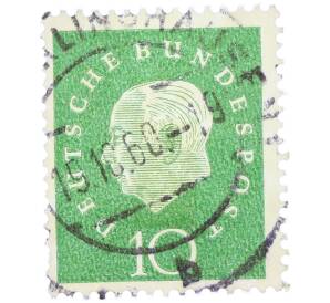 Почтовая марка 10 пфеннигов 1959 года Западная германия (ФРГ) «Теодор Хойс» — Фото №1