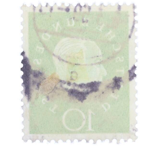 Почтовая марка 10 пфеннигов 1959 года Западная германия (ФРГ) «Теодор Хойс» (Артикул: T11-37087) — Фото №2