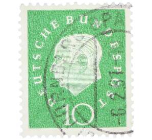 Почтовая марка 10 пфеннигов 1959 года Западная германия (ФРГ) «Теодор Хойс» — Фото №1