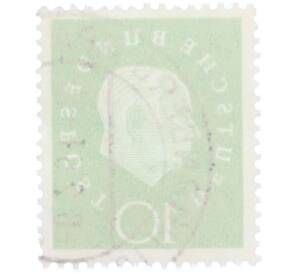 Почтовая марка 10 пфеннигов 1959 года Западная германия (ФРГ) «Теодор Хойс» — Фото №2