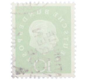 Почтовая марка 10 пфеннигов 1959 года Западная германия (ФРГ) «Теодор Хойс» — Фото №2