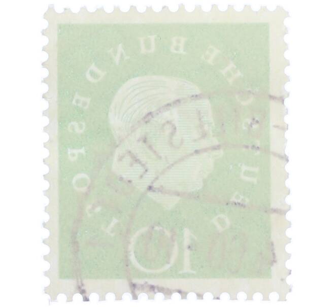 Почтовая марка 10 пфеннигов 1959 года Западная германия (ФРГ) «Теодор Хойс» (Артикул: T11-37090) — Фото №2