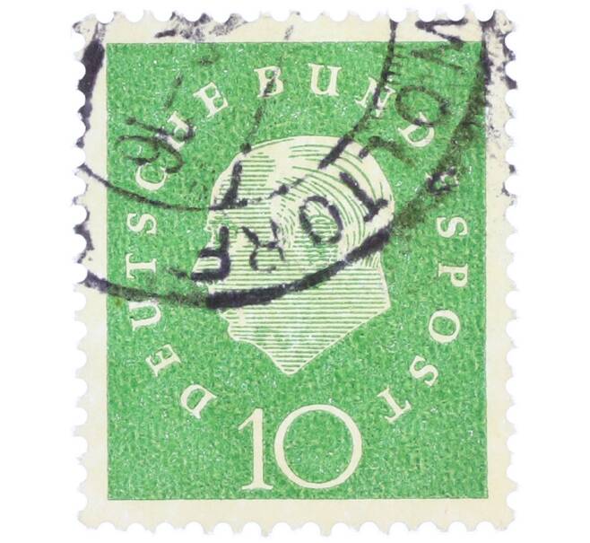Почтовая марка 10 пфеннигов 1959 года Западная германия (ФРГ) «Теодор Хойс» (Артикул: T11-37092) — Фото №1