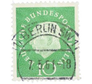 Почтовая марка 10 пфеннигов 1959 года Западная германия (ФРГ) «Теодор Хойс» — Фото №1