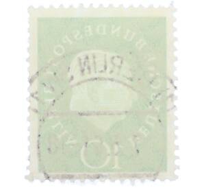 Почтовая марка 10 пфеннигов 1959 года Западная германия (ФРГ) «Теодор Хойс» — Фото №2