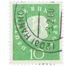 Почтовая марка 10 пфеннигов 1959 года Западная германия (ФРГ) «Теодор Хойс» — Фото №1