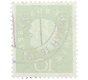 Почтовая марка 10 пфеннигов 1959 года Западная германия (ФРГ) «Теодор Хойс» — Фото №2