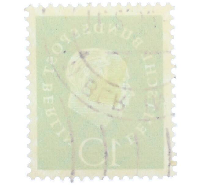 Почтовая марка 10 пфеннигов 1959 года Западная германия (ФРГ) «Теодор Хойс» (Артикул: T11-37096) — Фото №2