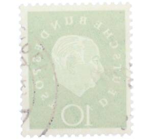 Почтовая марка 10 пфеннигов 1959 года Западная германия (ФРГ) «Теодор Хойс» — Фото №2