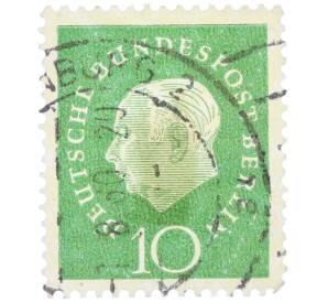 Почтовая марка 10 пфеннигов 1959 года Западная германия (ФРГ) «Теодор Хойс» — Фото №1