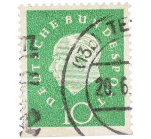 Почтовая марка 10 пфеннигов 1959 года Западная германия (ФРГ) «Теодор Хойс» — Фото №1