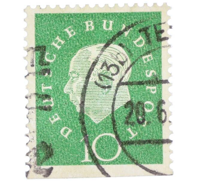 Почтовая марка 10 пфеннигов 1959 года Западная германия (ФРГ) «Теодор Хойс» (Артикул: T11-37099) — Фото №1
