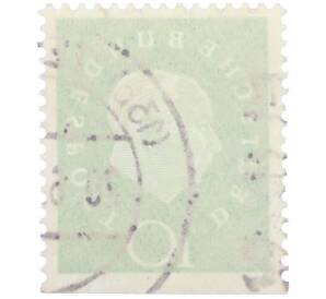 Почтовая марка 10 пфеннигов 1959 года Западная германия (ФРГ) «Теодор Хойс» — Фото №2