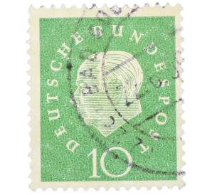 Почтовая марка 10 пфеннигов 1959 года Западная германия (ФРГ) «Теодор Хойс» — Фото №1