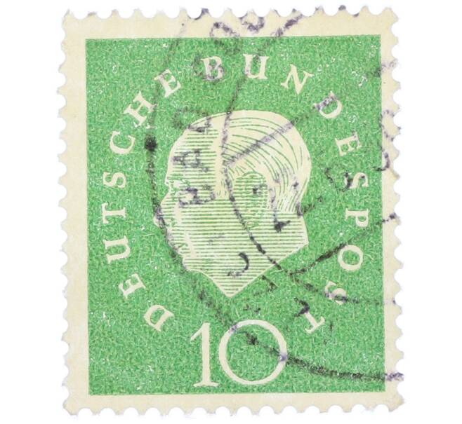 Почтовая марка 10 пфеннигов 1959 года Западная германия (ФРГ) «Теодор Хойс» (Артикул: T11-37100) — Фото №1