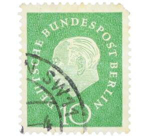 Почтовая марка 10 пфеннигов 1959 года Западная германия (ФРГ) «Теодор Хойс» — Фото №1