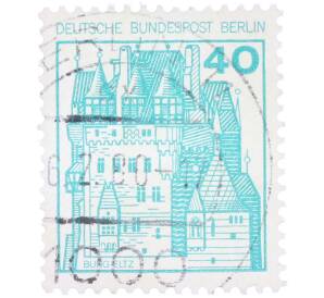 Почтовая марка 40 пфеннигов 1977 года Западная Германия (ФРГ) «Крепости и замки — Замок Эльц» — Фото №1