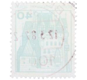 Почтовая марка 40 пфеннигов 1977 года Западная Германия (ФРГ) «Крепости и замки — Замок Эльц» — Фото №2