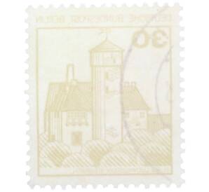 Почтовая марка 30 пфеннигов 1977 года Западная Германия (ФРГ) «Крепости и замки — Замок Людвигштейн» — Фото №2