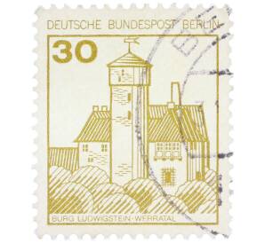 Почтовая марка 30 пфеннигов 1977 года Западная Германия (ФРГ) «Крепости и замки — Замок Людвигштейн» — Фото №1