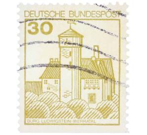 Почтовая марка 30 пфеннигов 1977 года Западная Германия (ФРГ) «Крепости и замки — Замок Людвигштейн» — Фото №1