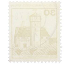 Почтовая марка 30 пфеннигов 1977 года Западная Германия (ФРГ) «Крепости и замки — Замок Людвигштейн» — Фото №2