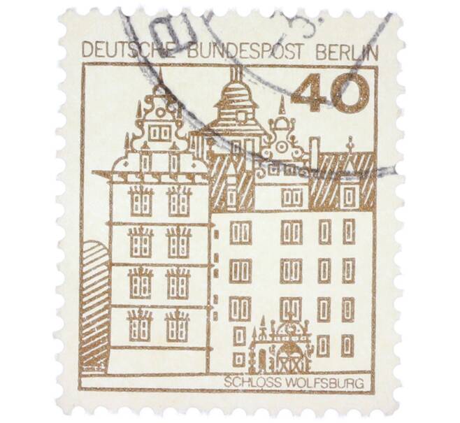 Почтовая марка 40 пфеннигов 1980 года Западная Германия (ФРГ) «Крепости и замки — Вольфсбург» (Артикул: T11-37132) — Фото №1