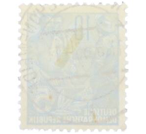 Почтовая марка 10 пфеннигов 1955 года Восточная Германия (ГДР) «Пятилетний план — Крестьянин и рабочий» — Фото №2