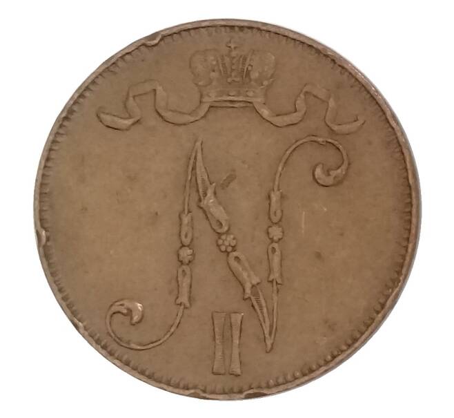 Монета 5 пенни 1915 года Русская Финляндия (Артикул M1-32576)