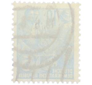 Почтовая марка 10 пфеннигов 1955 года Восточная Германия (ГДР) «Пятилетний план — Крестьянин и рабочий» — Фото №2