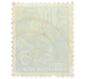 Почтовая марка 10 пфеннигов 1955 года Восточная Германия (ГДР) «Пятилетний план — Крестьянин и рабочий» — Фото №2