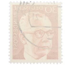 Почтовая марка 30 пфеннигов 1971 года Западная Германия (ФРГ) «Президент Густав Хайнеман» — Фото №2